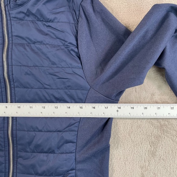 Peter Millar Merge Hybrid Performance Golf Puffer Jacket Women Small Navy Zip Up - Picture 8 of 9